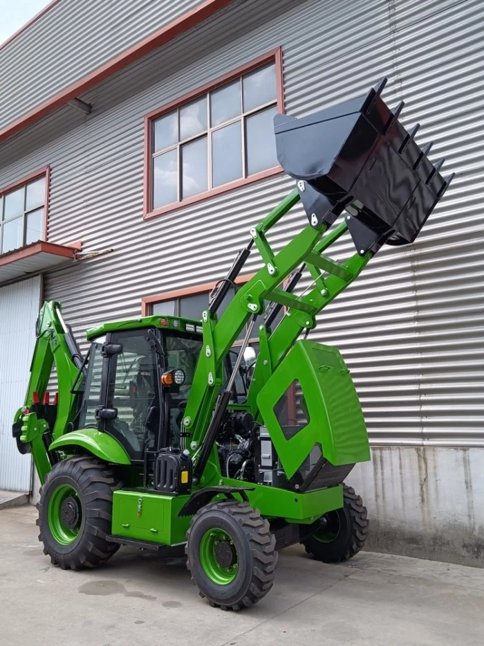 Backhoe loader on construction site