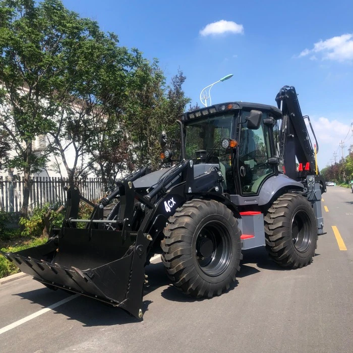 Standard 4CX backhoe loader in landscaping